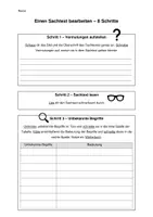 Vorschau - Arbeitsblätter - Einen Sachtext bearbeiten 8 Schritte - mit Differenzierung - Deckblatt