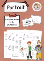 Vorschau - Stundenentwürfe - Portrait zeichnen lernen, Kunstidee, Kunst Grundschule - Deckblatt