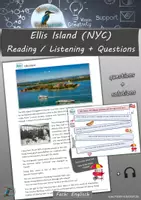 Vorschau - Arbeitsblätter - New York City Sights: Ellis Island (Reading/Listening/Questions) #Silvesterknaller24 - Deckblatt