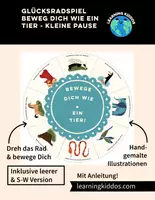 Vorschau - Spiele - Glücksrad - Bewegungsspiel Tiere - auch zu Hause - Deckblatt