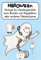 Vorschau - Mal- und Bastelvorlagen - Vorlage Geistergesichter zum Basteln - Deckblatt