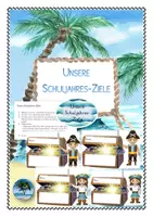 Vorschau - Bildkarten - Schuljahres-Ziele (im Piraten-/Karibik-Style) - Deckblatt