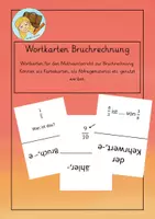 Vorschau - Anderer Materialtyp - Wortkarten / Karteikarten Bruchrechnung Mathe Vokabeln - Deckblatt
