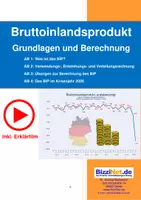 Vorschau - Arbeitsblätter - Das Bruttoinlandsprodukt: Grundlagen und Berechnung inkl. Erklärvideo - Deckblatt
