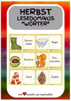 Vorschau - Spiele - Herbst: Lesedominos "Wörter" - Deckblatt