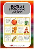 Vorschau - Spiele - Herbst: Lesedomino "Sätze" - Deckblatt