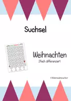 Vorschau - Arbeitsblätter - Suchsel "Weihnachten" (2fach differenziert) - Deckblatt