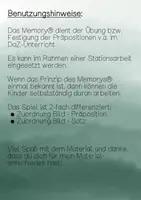 Vorschau - Spiele - Merk es dir! - Spiel Präpositionen (Schulsachen) (DaZ) - Seite 1
