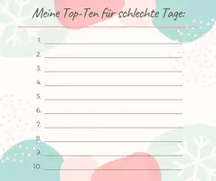 Vorschau - Aufgabenkarten - Top Ten für schlechte Tage - Deckblatt