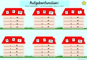 Vorschau - Arbeitsblätter - Aufgabenfamilien (Mal- und Geteiltaufgaben) - Seite 1