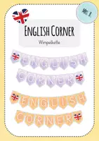 Vorschau - Poster - Wimpelkette - English Corner (lila und orange) - Deckblatt
