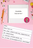 Vorschau - Arbeitsblätter - AB Groß oder klein? - Deckblatt