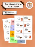 Vorschau - Bildkarten - Kostenlose Begrüßungskärtchen für die Eltern - Deckblatt