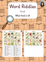Vorschau - Arbeitsblätter - Word Riddles - Food - What food is it? - Deckblatt