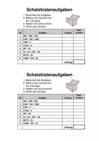 Vorschau - Arbeitsblätter - Schatzkistenaufgaben - Grundrechenarten - Deckblatt