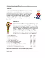 Vorschau - Text - Quelle est ta saison préférée lecture: Französisch / Text - Deckblatt