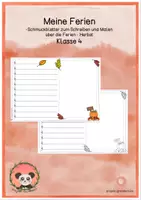 Vorschau - Arbeitsblätter - Meine Herbstferien - Schmuckblatt zum Schreiben nach den Ferien-Klasse 4 - Deckblatt