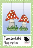 Vorschau - Mal- und Bastelvorlagen - Fensterbild und Ausmalbild: Herbst / Pilz - Deckblatt