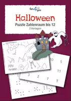 Vorschau - Arbeitsblätter - Halloween - Puzzles zur Mengenerfassung im Zahlenraum bis 12 - Deckblatt