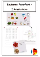 Vorschau - Arbeitsblätter - L'automne: PowerPoint bzw. Wortkarten, Suchsel, Kreuzworträtsel (+Lösungen) - Deckblatt