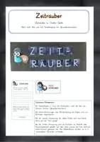Vorschau - Aufgabenkarten - Zeiträuber - Geduldsfaden - Belohnungssystem - Deckblatt