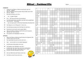 Vorschau - Arbeitsblätter - Kreuzworträtsel - Fachbegriffe - Seite 1