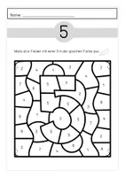 Vorschau - Arbeitsblätter - Suchsel zum Ausmalen Ziffer 5 - Deckblatt