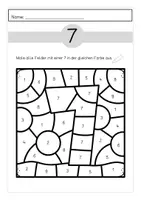 Vorschau - Arbeitsblätter - Suchsel zum Ausmalen Ziffer 7 - Deckblatt