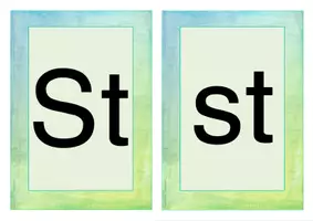 Vorschau - Präsentationen/Tafelbilder - Buchstabe Laut St Einführung Bildkarten, Wortkarten, Alphabetisierung, DaZ, Deutsch - Seite 1