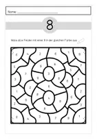 Vorschau - Arbeitsblätter - Suchsel zum Ausmalen Ziffer 8 - Deckblatt