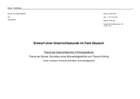 Vorschau - Stundenentwürfe - UNTERRICHTSSTUNDE DEUTSCH - SCHNEEBALL GEDICHT FRÜHLING GRUNDSCHULE 4 - 6 JÜL BERLIN - Seite 2