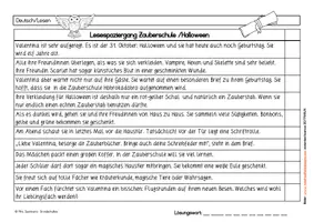 Vorschau - Arbeitsblätter - Lesespaziergang Zauberschule Halloween - Seite 3