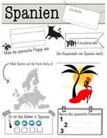 Vorschau - Arbeitsblätter - Allgemeiner Steckbrief zu Spanien - Deckblatt