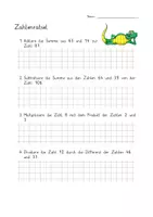 Vorschau - Arbeitsblätter - Zahlenrätsel ab Klasse 3 (3) Begriffe Summe, Differenz, Produkt und Quotient - Deckblatt
