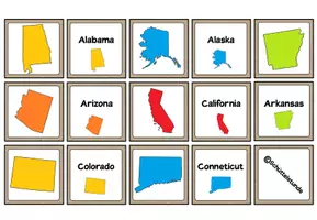 Vorschau - Spiele - Englisch "Merk es dir" - USA states - Seite 1