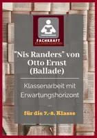 Vorschau - Klassenarbeiten - Nis Randers von Otto Ernst (Ballade) - Klassenarbeit mit Erwartungshorizont - Deckblatt