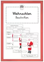 Vorschau - Arbeitsblätter - Weihnachten: Weihnachtsmann beschriften - Deckblatt
