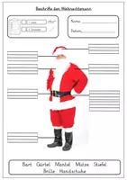 Vorschau - Arbeitsblätter - Weihnachten: Weihnachtsmann beschriften - Seite 2