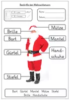 Vorschau - Arbeitsblätter - Weihnachten: Weihnachtsmann beschriften - Seite 3