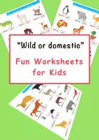 Vorschau - Poster - English quiz for kids: Wild or domestic animals clipart / häuslich oder wilde Tiere - Deckblatt