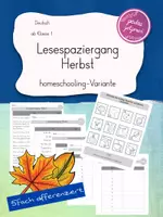 Vorschau - Arbeitsblätter - Lesespaziergang Herbst homeschooling/am Platz - Deckblatt