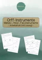 Vorschau - Arbeitsblätter - Arbeitsblatt Metall-, Holz-, Fellinstrumente - Deckblatt