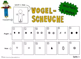 Vorschau - Stundenentwürfe - Kunst Grundschule Würfeln und Malen Vogelscheuche - Seite 2