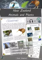 Vorschau - Arbeitsblätter - New Zealand’s animals and plants (Reading/Listening/Playing) - Flora & Fauna #edukilights22 - Deckblatt