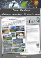 Vorschau - Arbeitsblätter - New Zealand's natural wonders (Reading/Listening/Viewing + Describing pictures) #LMPkracher2020 - Deckblatt