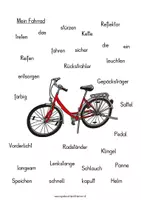 Vorschau - Arbeitsblätter - Thematische Wörtersammlung FAHRRAD - Seite 1