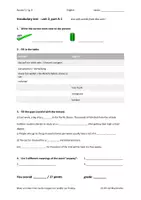 Vorschau - Test - Vocabulary test access 5 unit 2 part A für Jahrgang 9 - Deckblatt