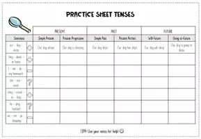 Vorschau - Arbeitsblätter - Practice Sheet: Tenses (zweifach differenziert) - Seite 2