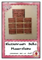 Vorschau - Mal- und Bastelvorlagen - Klassenraumdeko Mauersteine - Deckblatt