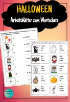 Vorschau - Arbeitsblätter - Buchstaben ordnen und Wörter verbinden - Halloween - Deckblatt